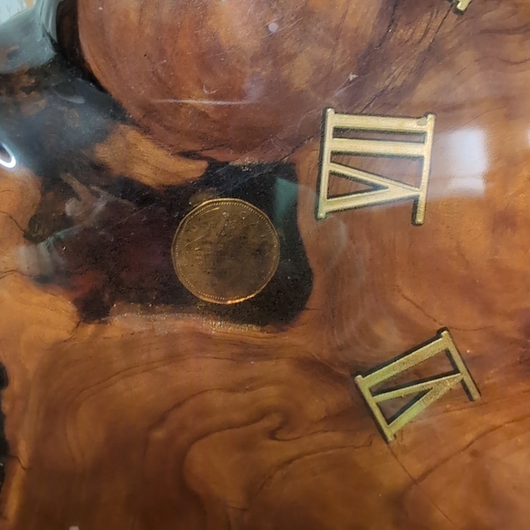 Rustic Wood Wall Clock with Roman Numerals - Picture 3 of 3